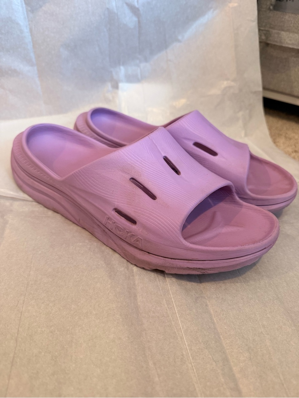 Hoka slides size 11 women’s purple sandals